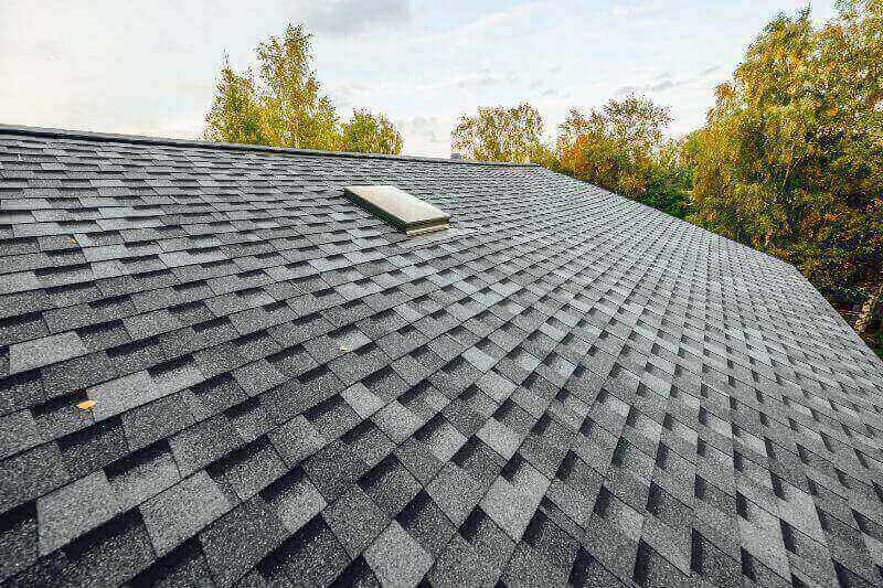 A roof with new shingles installed from NorCal Roofing & Gutters