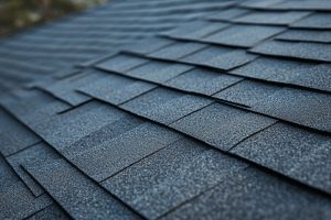 A close-up of shingle services completed by NorCal Roofing & Gutters